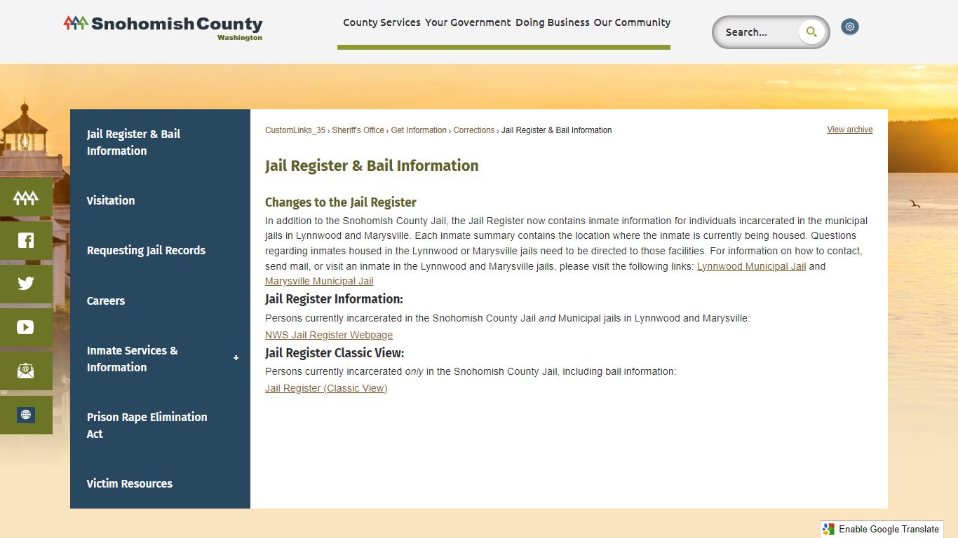 Jail Register & Bail Information - Snohomish County, WA